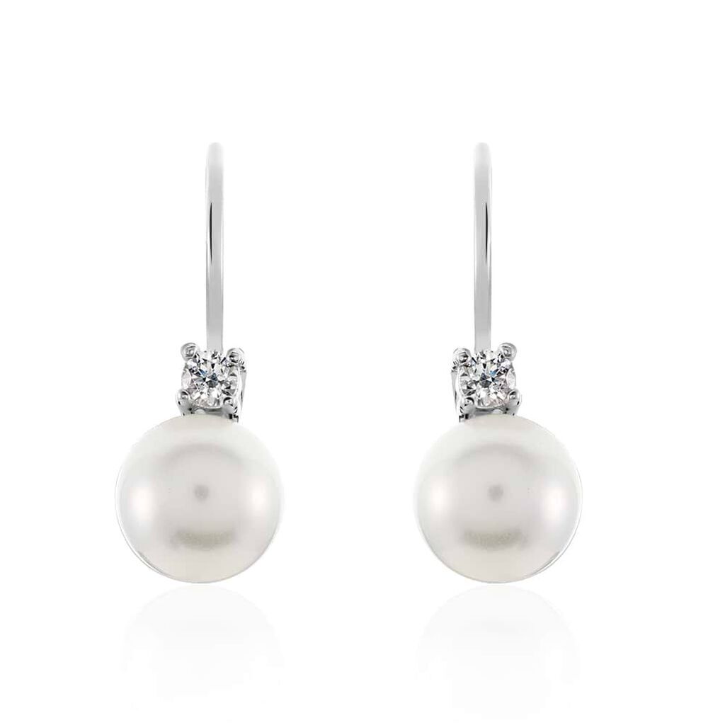 Stroili Orecchini Pendenti Silver Pearls Argento Rodiato Perla sintentica Cubic Zirconia Collezione: Silver Pearls Bianco