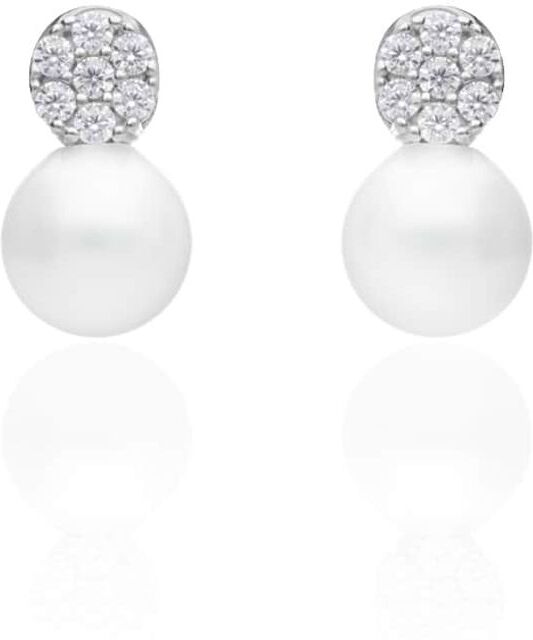 Stroili Orecchini Lobo Silver Pearls Argento Rodiato Perla sintentica Cubic Zirconia Collezione: Silver Pearls Bianco