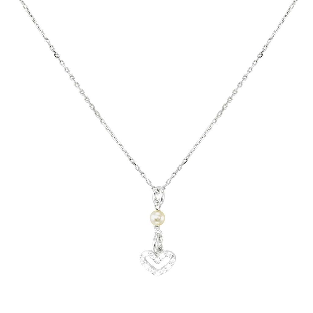 Stroili Girocollo in argento rodiato: zirconi e perle Collezione: Silver Pearls Bianco