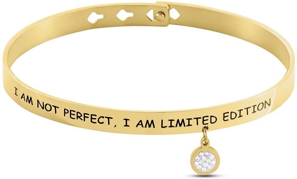 Stroili Bangle Lady Message Acciaio Dorato Cristallo Collezione: Lady Message Giallo