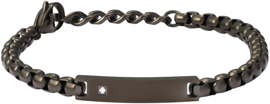 Stroili Bracciale Con Targhetta Man Code Acciaio Nero Cubic Zirconia Collezione: Man Code