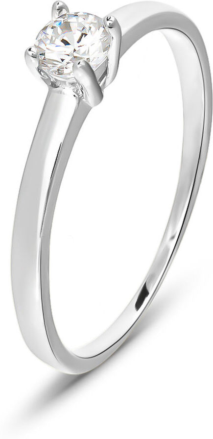 Stroili Anello Solitario Silver Elegance Argento Rodiato Cubic Zirconia Collezione: Silver Elegance - Misura 53 Bianco