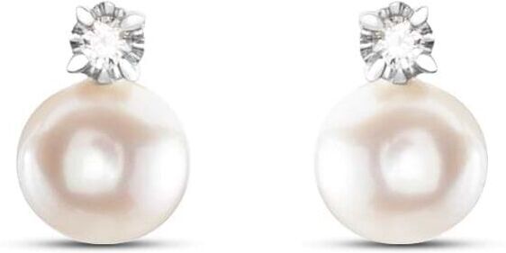 Stroili Orecchini Lobo Gold Pearls Oro Bianco Perla D'Acqua Dolce Diamante Collezione: Gold Pearls Oro Bianco