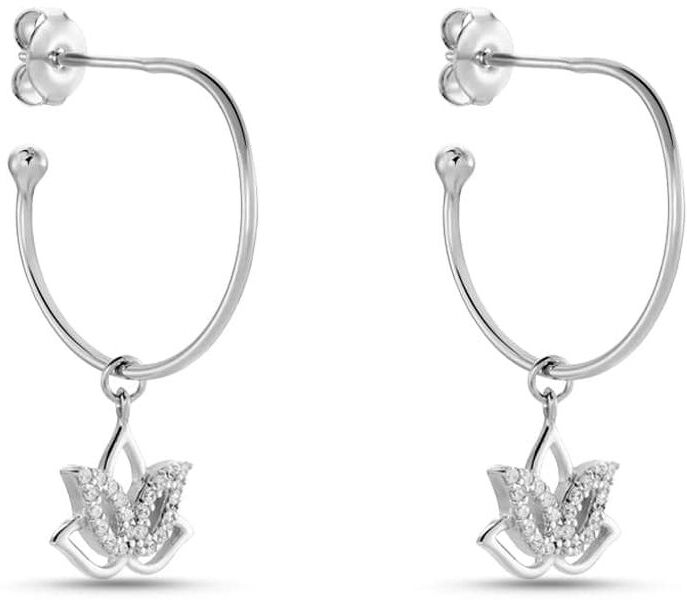 Stroili Orecchini A Cerchio Silver Moments Argento Rodiato Cubic Zirconia Collezione: Silver Moments Bianco