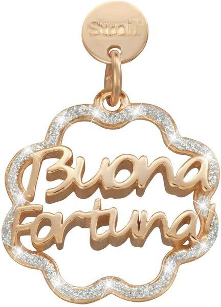 Stroili Buona Fortuna. Charm in argento 925 rosato e glitter Collezione: Love Beats