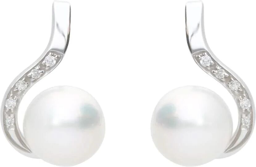 Stroili Orecchini Lobo Gold Pearls Oro Bianco Perla D'Acqua Dolce Diamante Collezione: Gold Pearls Oro Bianco