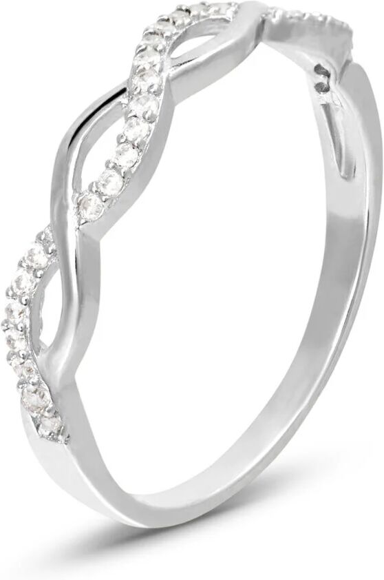 Stroili Anello Fantasia Silver Elegance Argento Rodiato Cubic Zirconia Collezione: Silver Elegance - Misura 54 Bianco