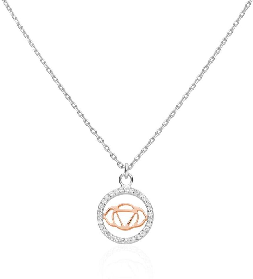 Stroili Collana in argento bicolore e zirconi con ciondolo VI Chakra dell'intuizione Collezione: Silver Moments