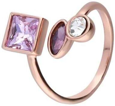 Stroili Anello Contrarie Violet Ottone Rosa Cristallo Collezione: Violet - Misura Rosa