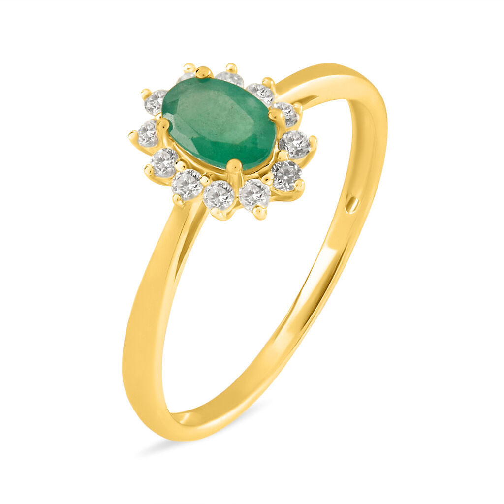 Stroili Anello Solitario Charlotte Oro Giallo Smeraldo Diamante Collezione: Charlotte - Misura 56 Oro Giallo
