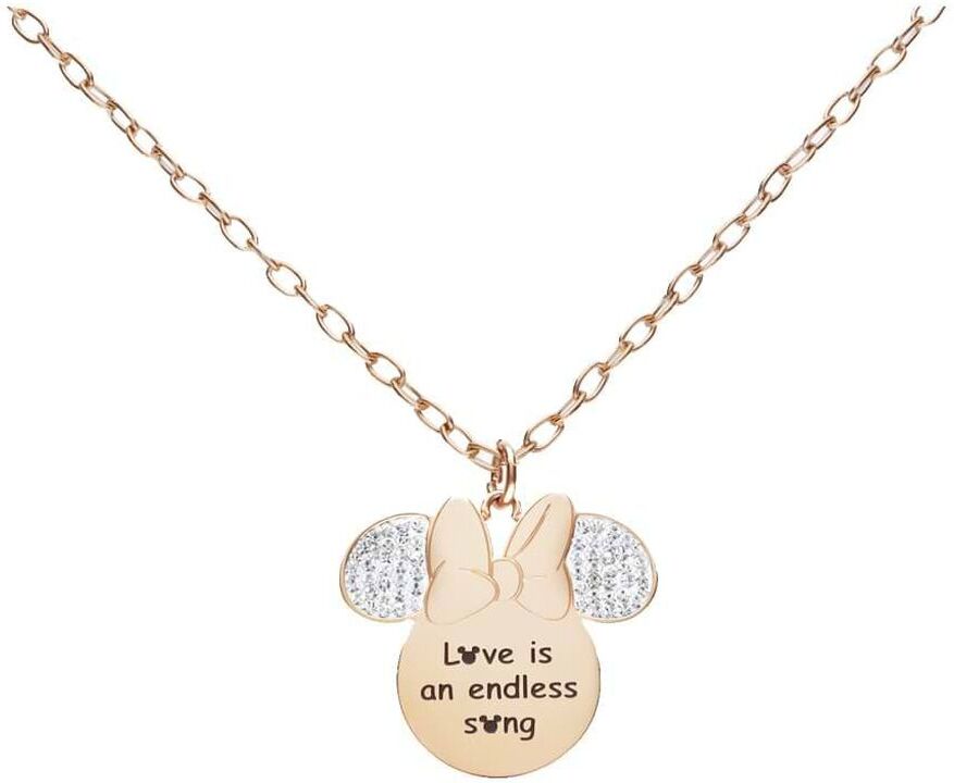 Stroili Collana Lady Message Acciaio Rosato Disney e Cristalli Collezione: Lady Message Rosa