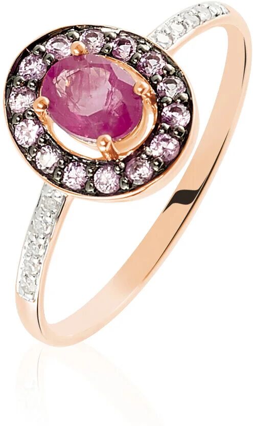 Stroili Anello Charlotte Oro Rosa Rubino Zaffiro Diamante Collezione: Charlotte - Misura 52 Oro Rosa