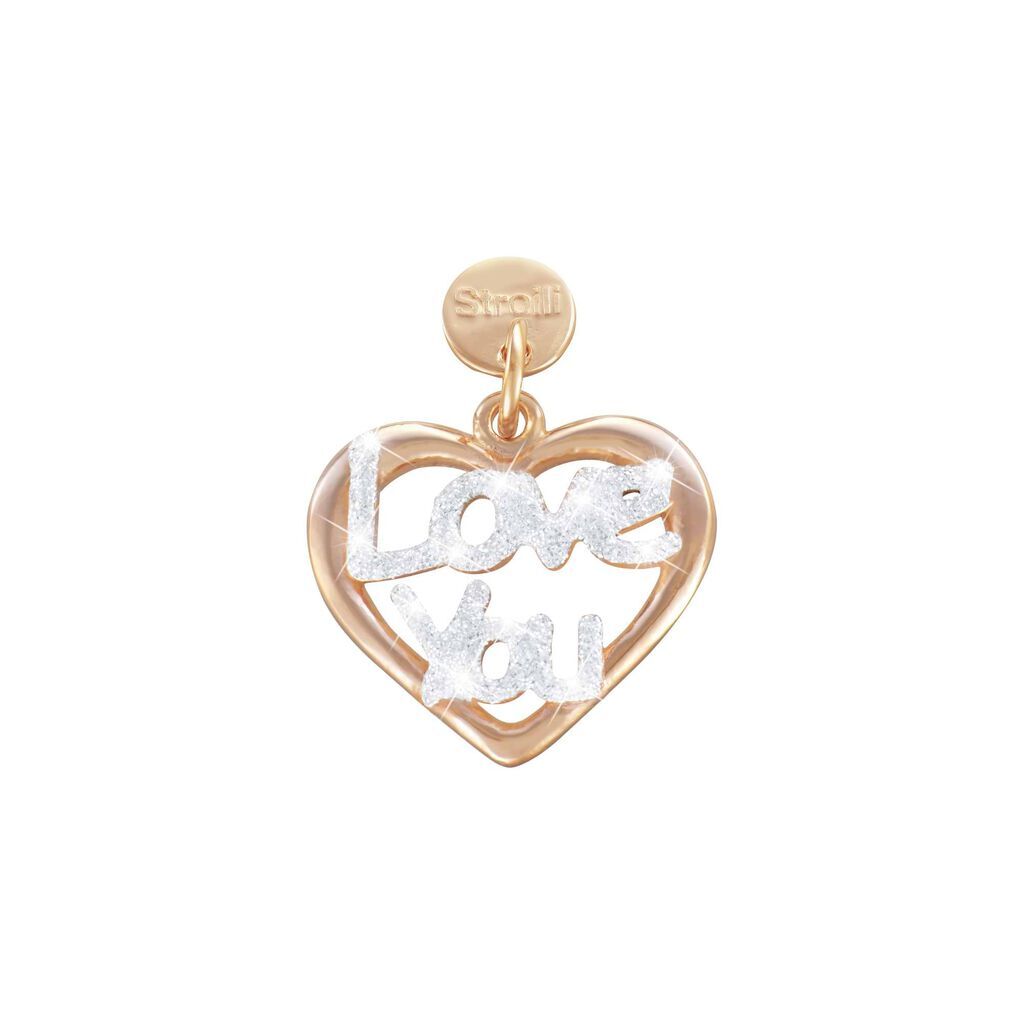Stroili Charm in argento rosato e glitter Collezione: Love Beats Rosa