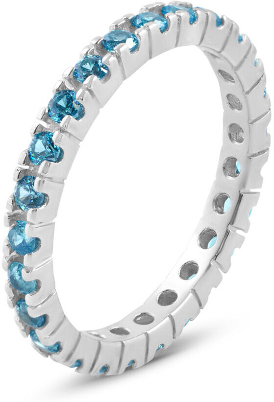 Stroili Anello Eternity Silver Rainbow Argento Rodiato Cubic Zirconia Collezione: Silver Rainbow - Misura 56 Bianco