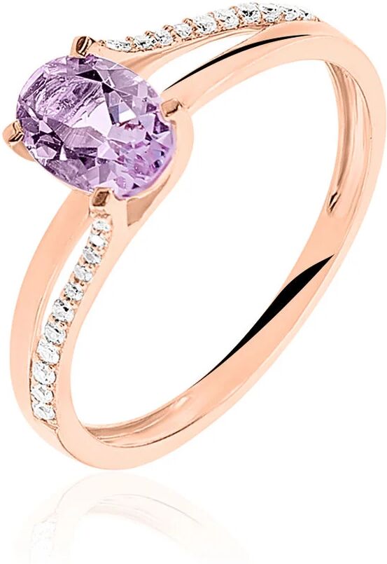 Stroili Anello Amélie Oro Rosa Ametista Cubic Zirconia Collezione: Amélie - Misura 58 Oro Rosa