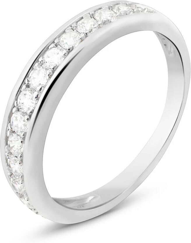 Stroili Anello Semi-eternity Silver Elegance Argento Rodiato Cubic Zirconia Collezione: Silver Elegance - Misura 54 Bianco