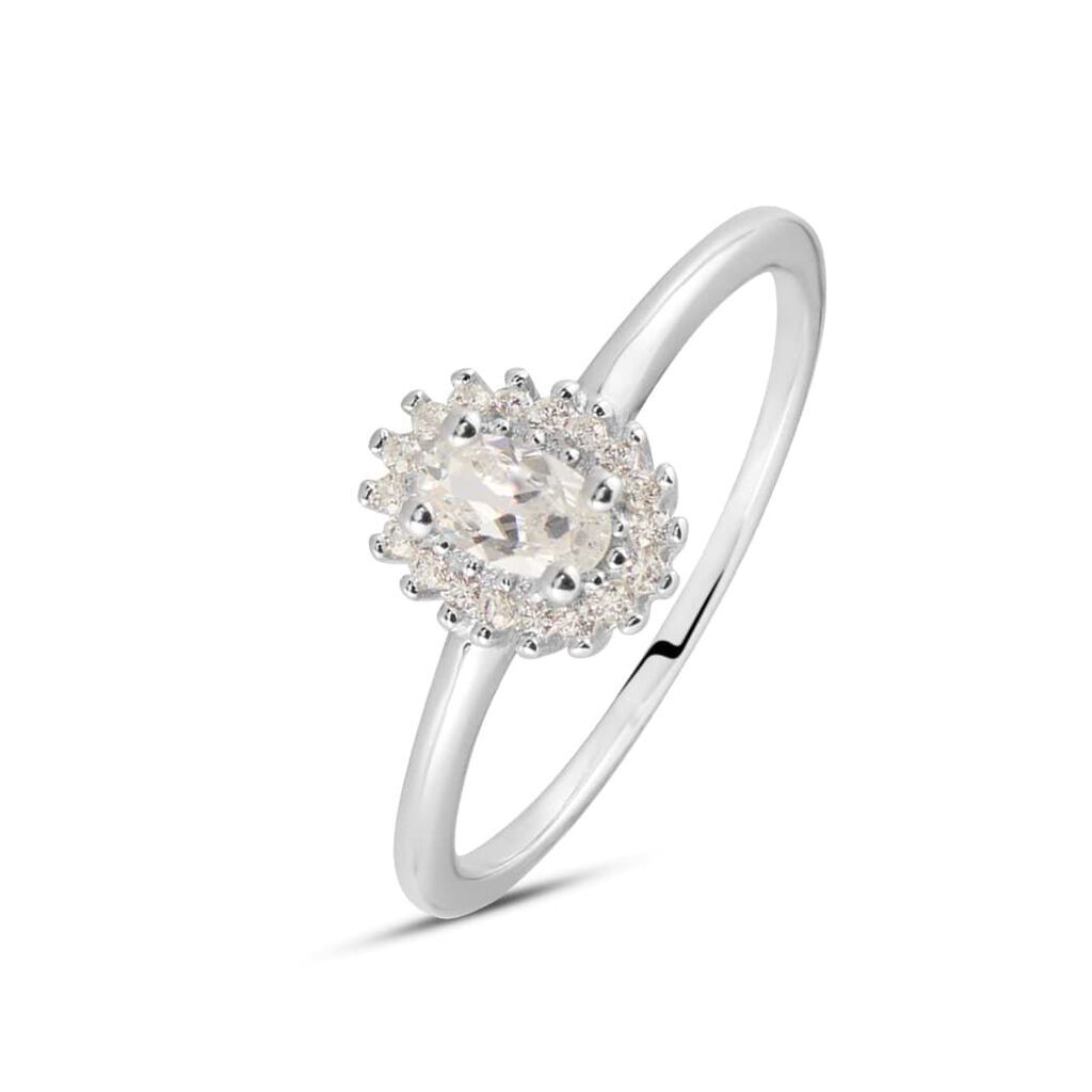 Stroili Anello Solitario Silver Elegance Argento Rodiato Cubic Zirconia Collezione: Silver Elegance - Misura 50 Bianco