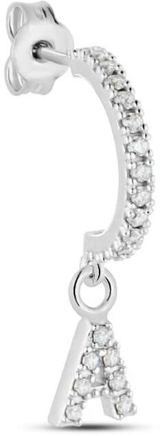 Stroili Mono Orecchino A Cerchio Silver Moments Argento Rodiato Cubic Zirconia Collezione: Silver Moments Bianco