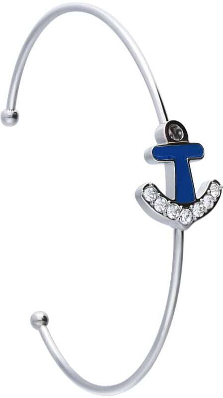 Stroili Bangle in acciaio con ancora blu e strass Collezione: Lady Sweet Argentato