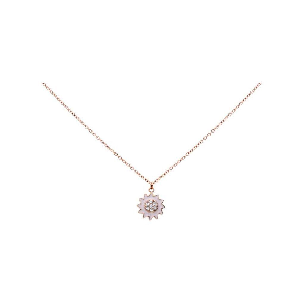 Stroili Girocollo con ciondolo fiore rosa in acciaio rosato e strass Collezione: Lady Sweet Rosa