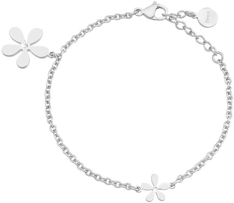 Stroili Bracciale charms fiore in acciaio e cristalli Collezione: Lady Chic Grigio