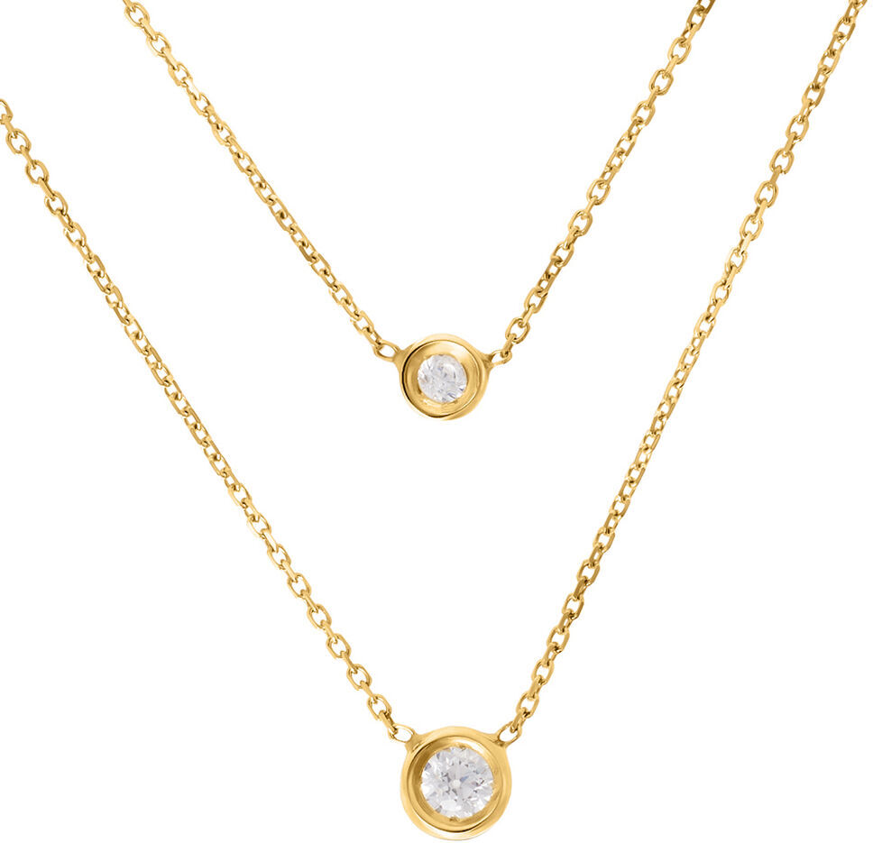 Stroili Collana Doppio Punto Luce Claire Oro Giallo Cubic Zirconia Collezione: Claire Oro Giallo