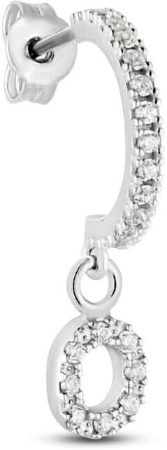 Stroili Mono Orecchino A Cerchio Silver Moments Argento Rodiato Cubic Zirconia Collezione: Silver Moments Bianco