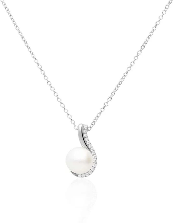 Stroili Collana Silver Pearls Argento Rodiato Cubic Zirconia Perla sintentica Collezione: Silver Pearls Bianco