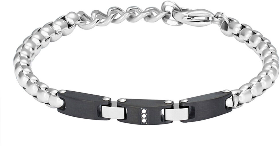 Stroili Bracciale Man Code Acciaio Bicolore Bianco / Nero Cubic Zirconia Collezione: Man Code Bicolore Bianco / Nero