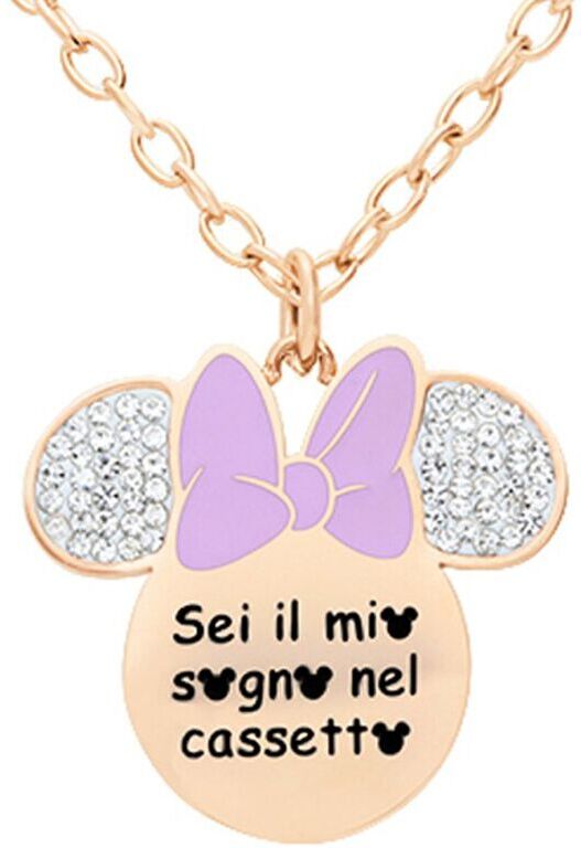 Stroili Collana Lady Message Acciaio Rosato Disney e Cristalli Collezione: Lady Message Rosa