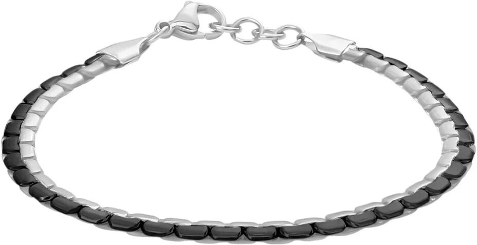 Stroili Bracciale Catena Man Code Acciaio Bicolore Bianco / Nero Collezione: Man Code Bicolore Bianco / Nero