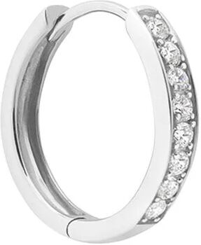 Stroili Mono Orecchino A Cerchio L'homme Or Oro Bianco Cubic Zirconia Collezione: L'Homme Or Oro Bianco