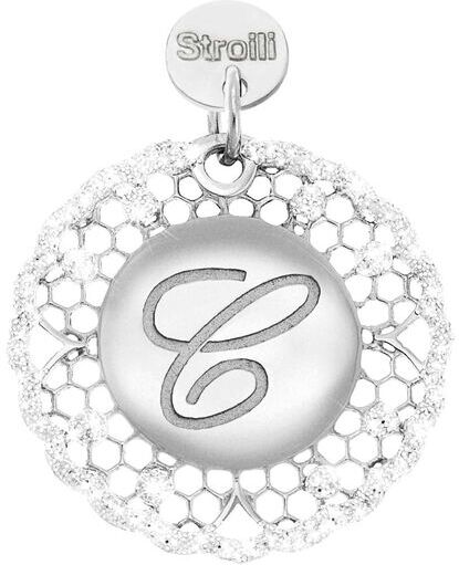 Stroili Charm in argento rodiato e glitter Collezione: Love Beats Bianco