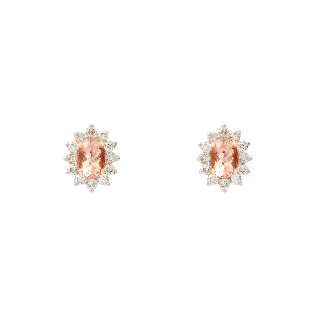 Stroili Orecchini Lobo Jasmine Oro Rosa Morganite Diamante Collezione: Jasmine Oro Rosa
