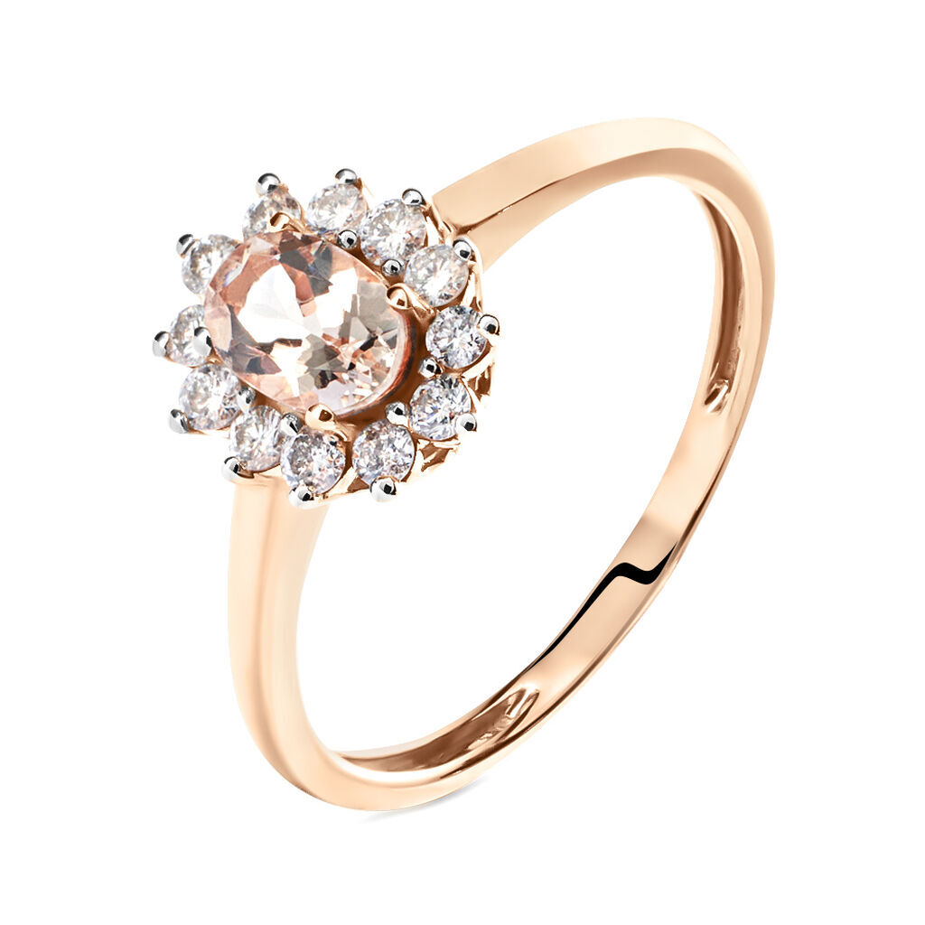 Stroili Anello Solitario Jasmine Oro Rosa Morganite Diamante Collezione: Jasmine - Misura 56 Oro Rosa