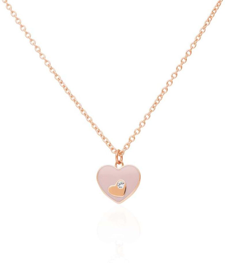 Stroili Collana in acciaio rosato e strass con ciondolo a forma di cuore Collezione: Lady Sweet