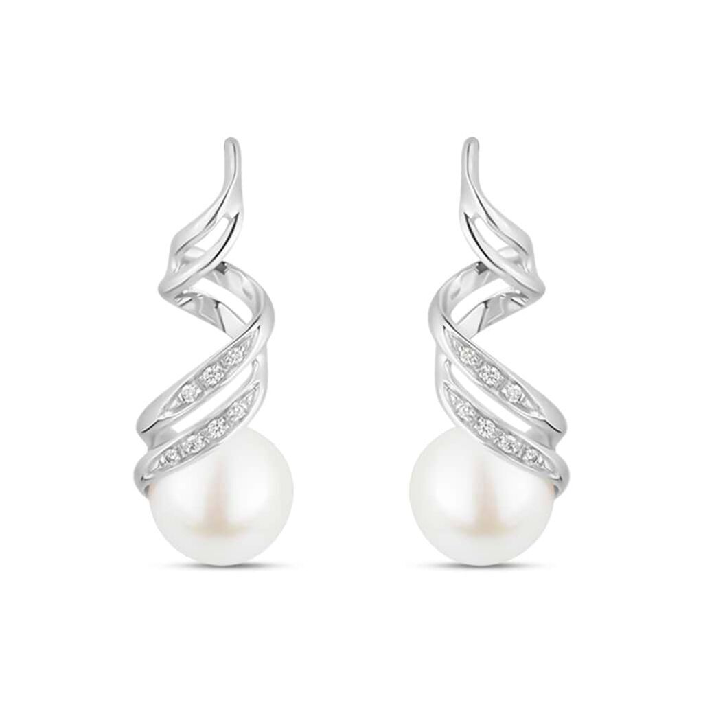 Stroili Orecchini Pendenti Gold Pearls Oro Bianco Perla D'Acqua Dolce Diamante Collezione: Gold Pearls Oro Bianco