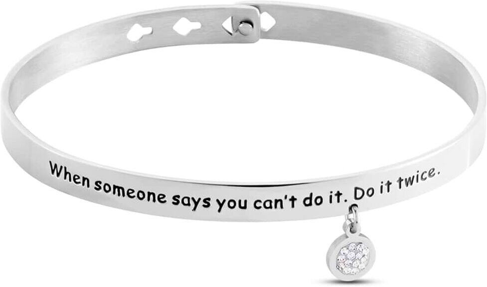 Stroili Bangle Lady Message Acciaio Cristallo Collezione: Lady Message Bianco