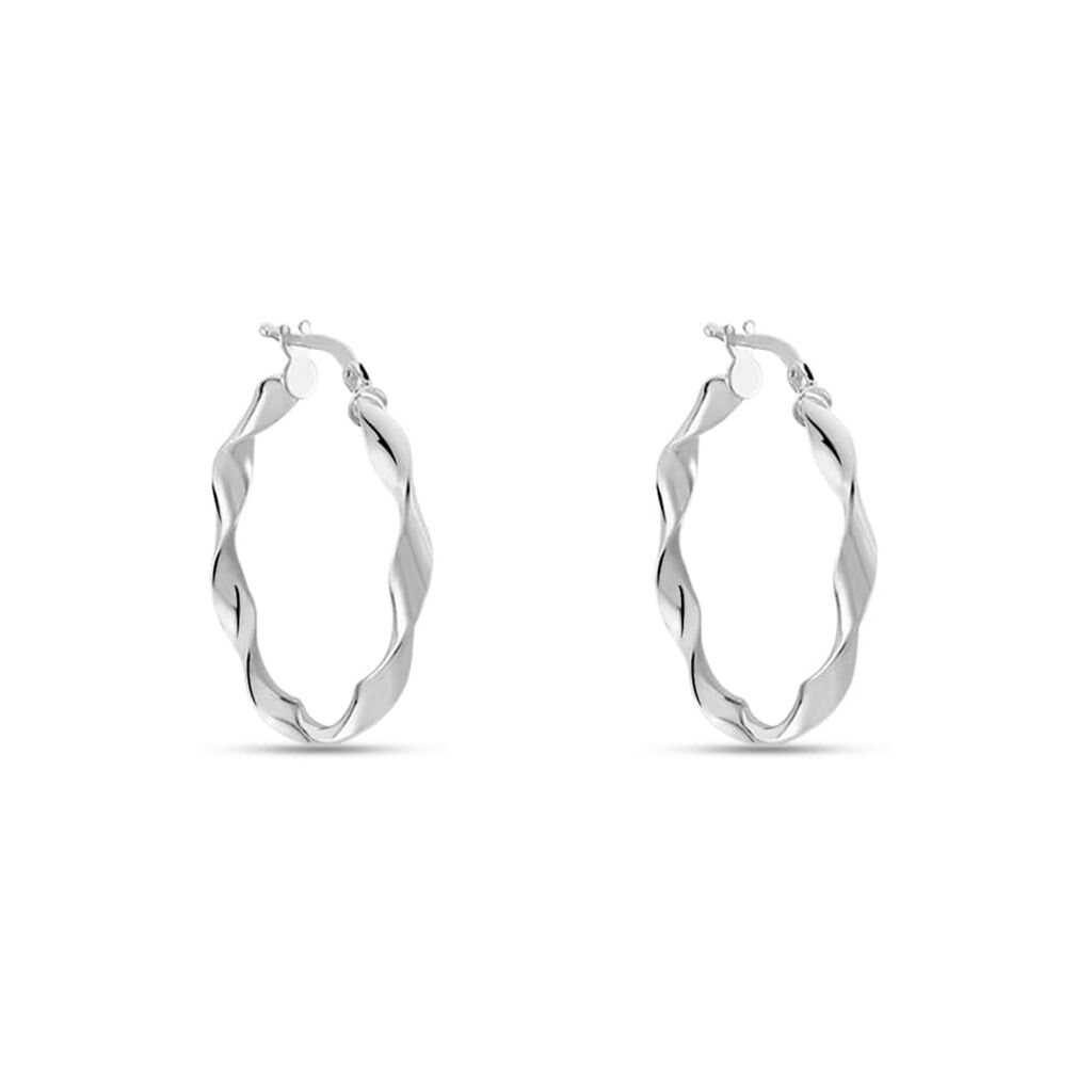 Stroili Orecchini A Cerchio Silver Collection Argento Rodiato Collezione: Silver Collection Bianco