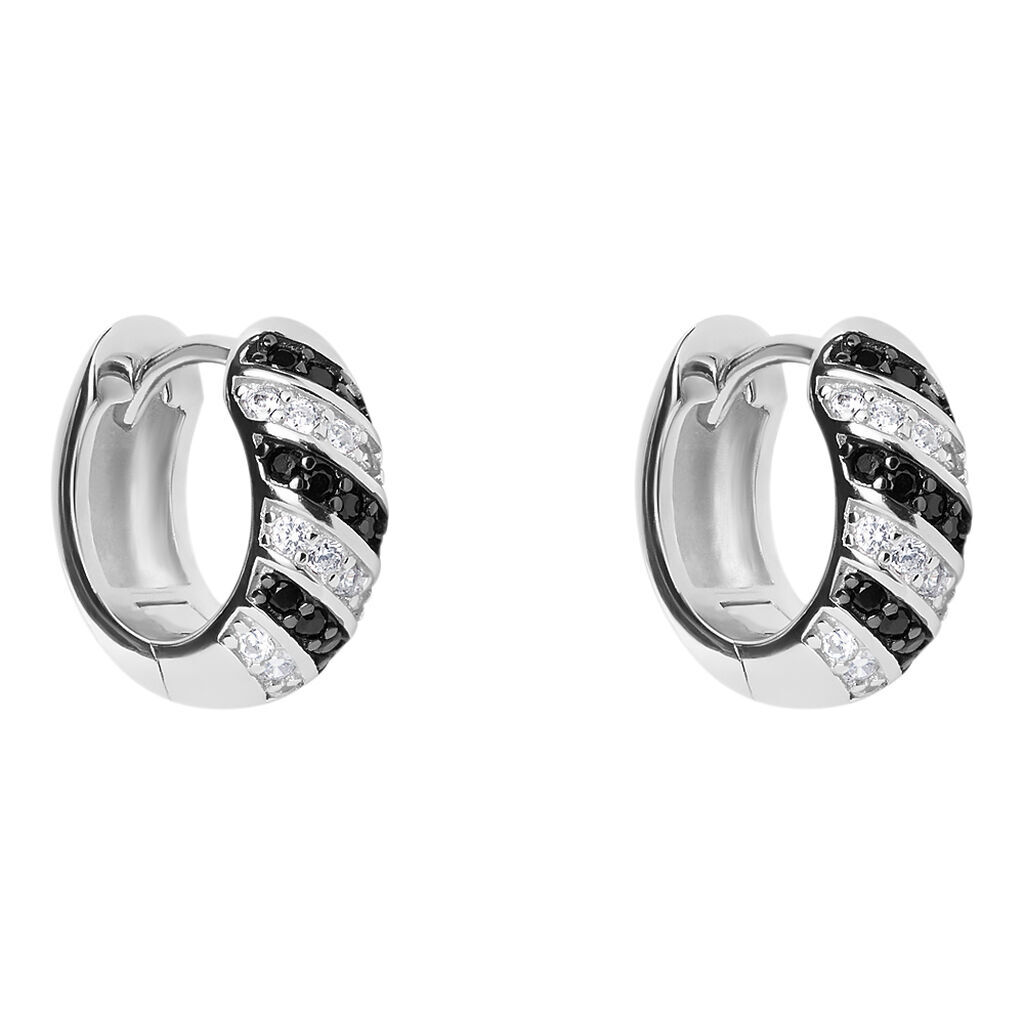 Stroili Orecchini A Cerchio Silver Shine Argento Rodiato Cubic Zirconia Collezione: Silver Shine Bianco