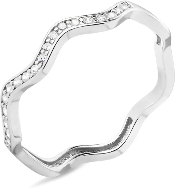 Stroili Anello Semi-eternity Silver Shine Argento Rodiato Cubic Zirconia Collezione: Silver Shine - Misura 48 Bianco