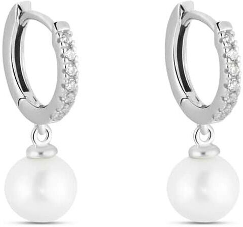 Stroili Orecchini A Cerchio Gabrielle Oro Bianco Perla D'Acqua Dolce Cubic Zirconia Collezione: Gabrielle Oro Bianco