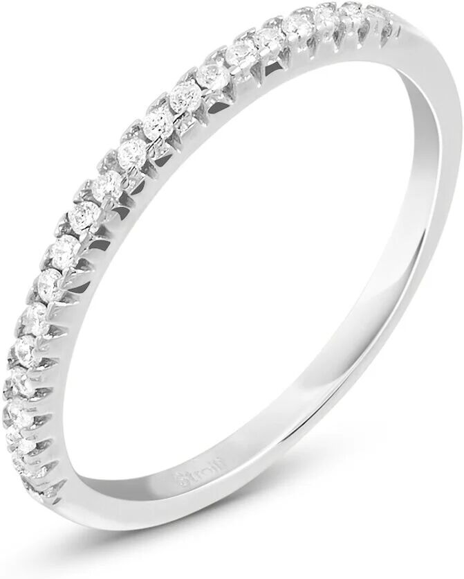 Stroili Anello Semi-eternity Silver Elegance Argento Rodiato Cubic Zirconia Collezione: Silver Elegance - Misura 52 Bianco