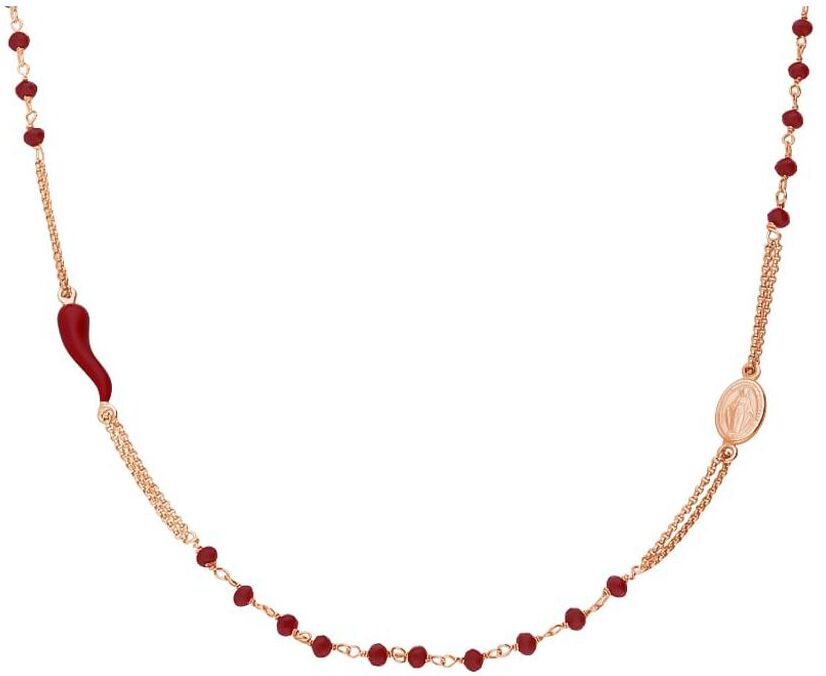 Stroili Collana Rosario Silver Soul Argento Rosa Cristallo Collezione: Silver Soul Rosa