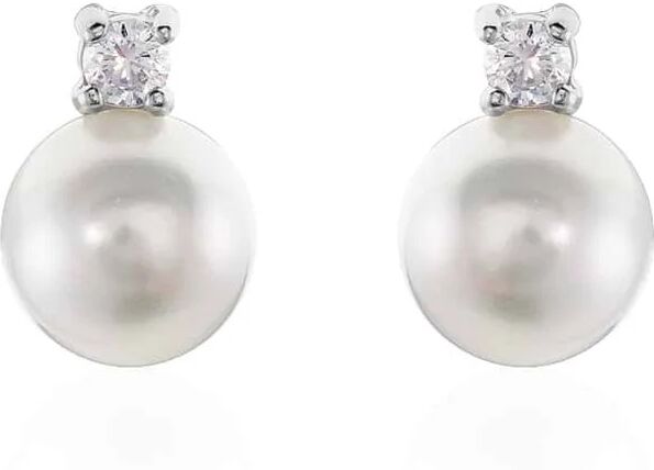 Stroili Orecchini Lobo Silver Pearls Argento Rodiato Perla sintentica Cubic Zirconia Collezione: Silver Pearls Bianco