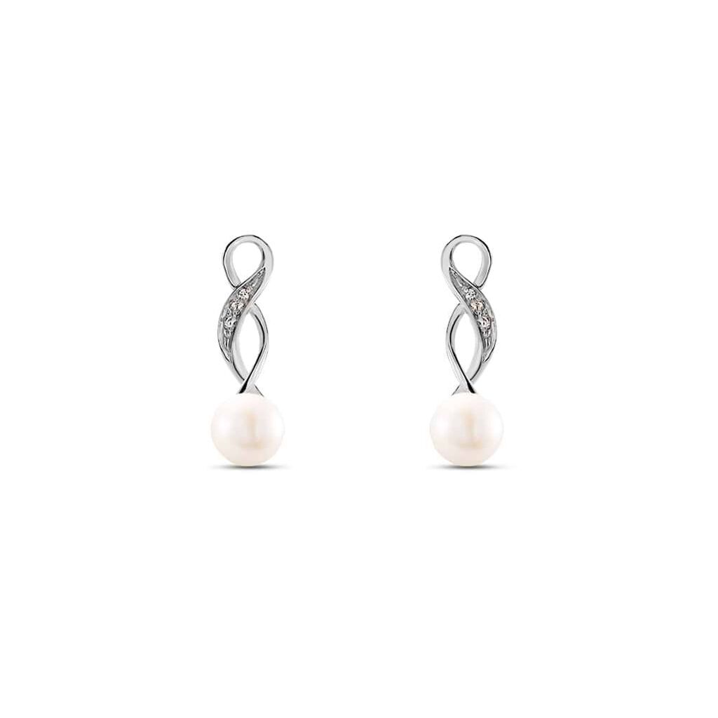 Stroili Orecchini Pendenti Gold Pearls Oro Bianco Perla D'Acqua Dolce Diamante Collezione: Gold Pearls Oro Bianco