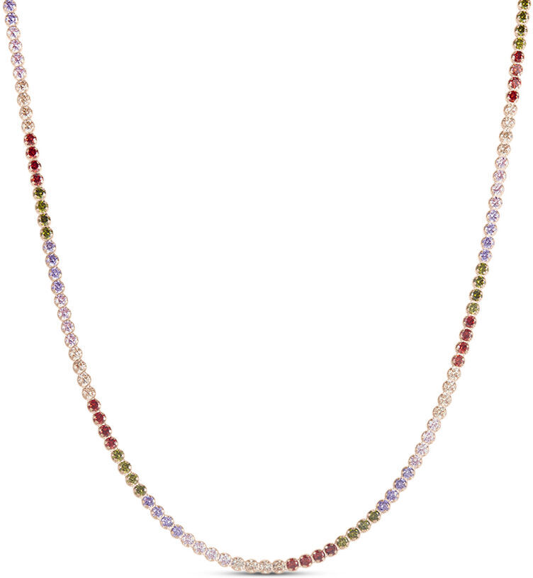 Stroili Collana Tennis Silver Rainbow Argento Rosa Cubic Zirconia Collezione: Silver Rainbow Rosa