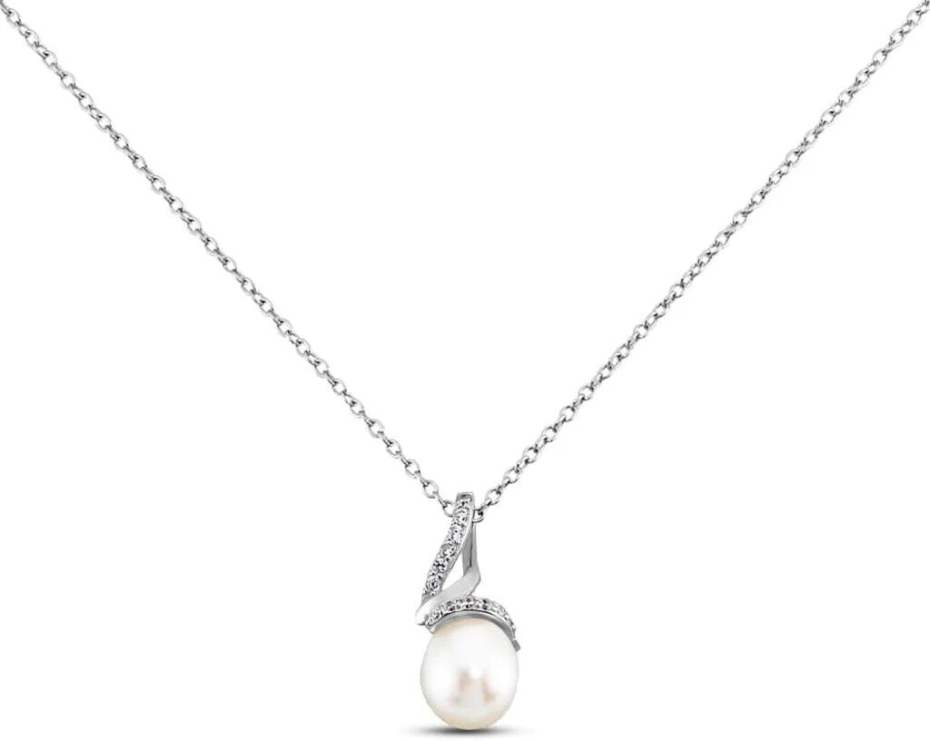 Stroili Collana Silver Pearls Argento Rodiato Cubic Zirconia Collezione: Silver Pearls Bianco