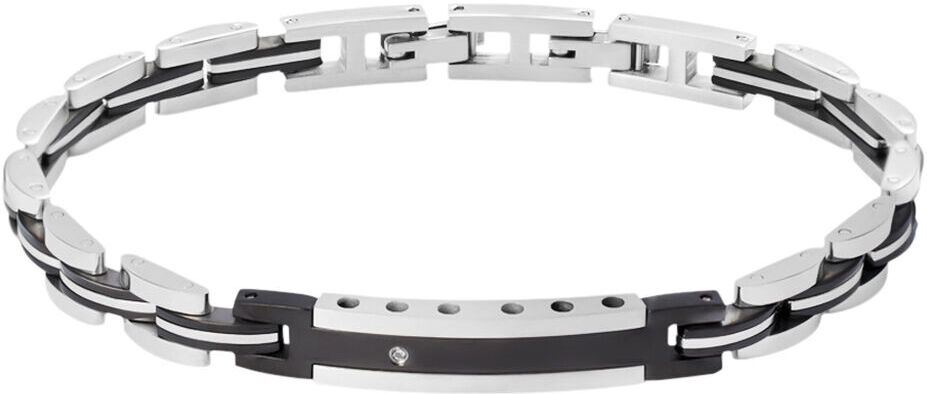 Stroili Bracciale Man Code Acciaio Bicolore Bianco / Nero Cubic Zirconia Collezione: Man Code Bicolore Bianco / Nero