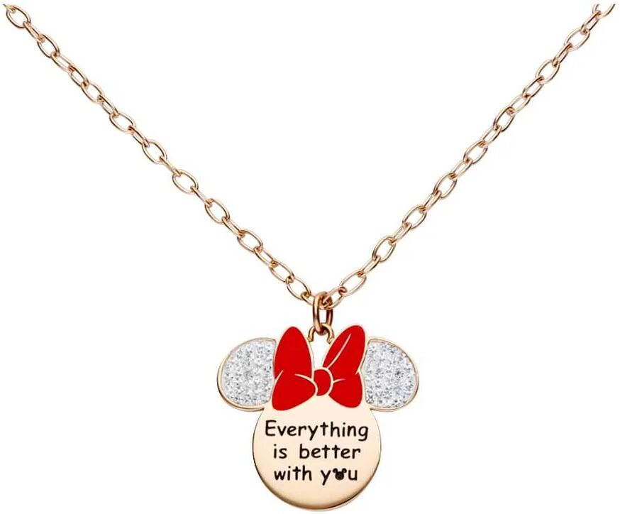 Stroili Collana Lady Message Acciaio Rosato Disney e Cristalli Collezione: Lady Message Rosa